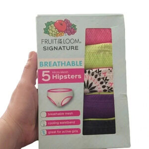 Fruit of the loom signature 5 micro mesh girls hipsters